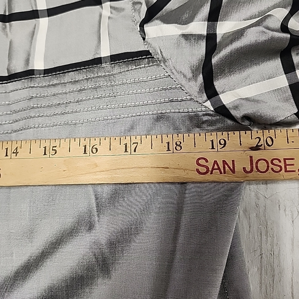 J.S. Thai 100% Silk Womens 2-Piece Set Handmade Plaid Shirt & Pants Silver Sz P - Picture 4 of 16